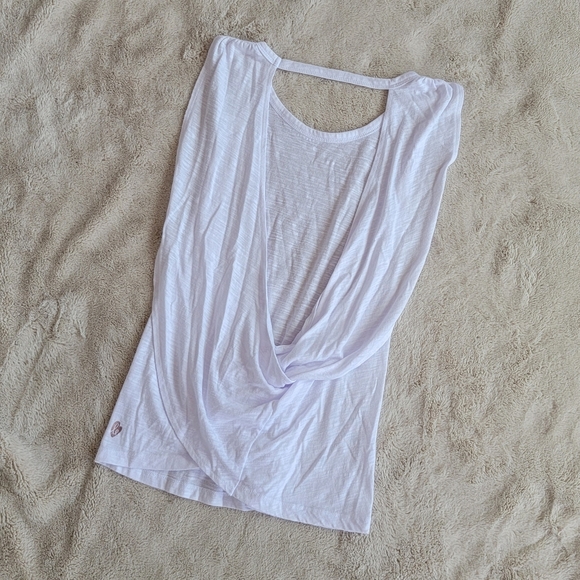 Ellie White Draped Back Tank - Picture 2 of 5